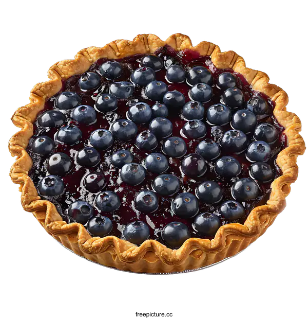 [Transparent Background PNG]Blueberry Pie on White Background