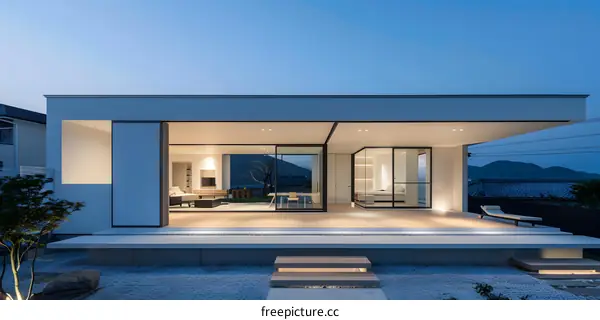 Modern Japanese House With a Large Patio