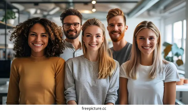portrait of a group of smiling business people