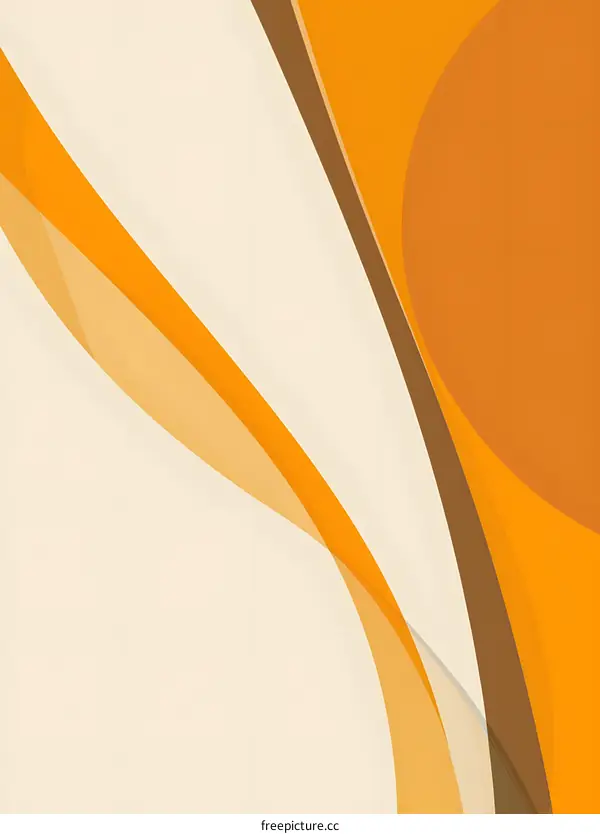 Abstract Background with Orange and Brown Curved Lines