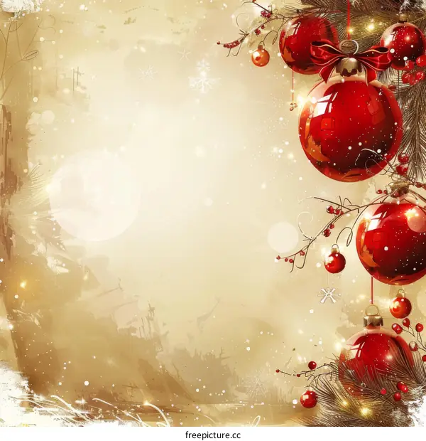 Christmas Decoration with Red and Gold Ornaments