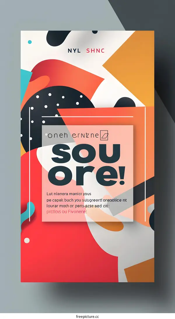 Abstract Geometric Shapes Poster with Sou Ore Text