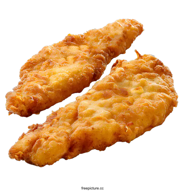 [Transparent Background PNG]Two pieces of fried fish