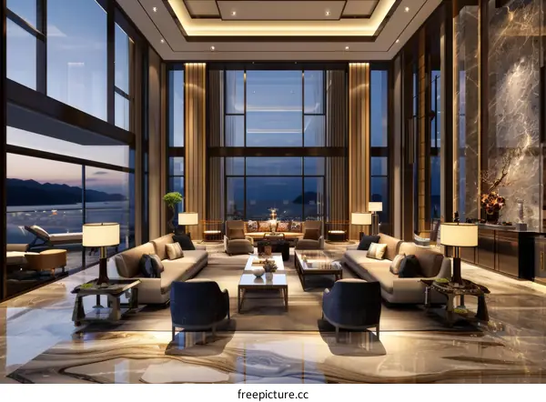 Luxury Penthouse Living Room Illustration
