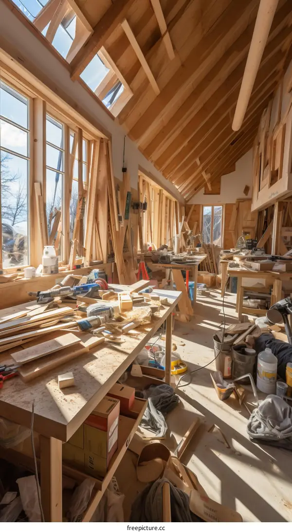 Carpentry Workshop with Large Window