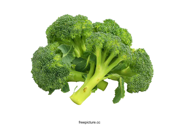 [Transparent Background PNG]Fresh Broccoli Head Close-up on White Background