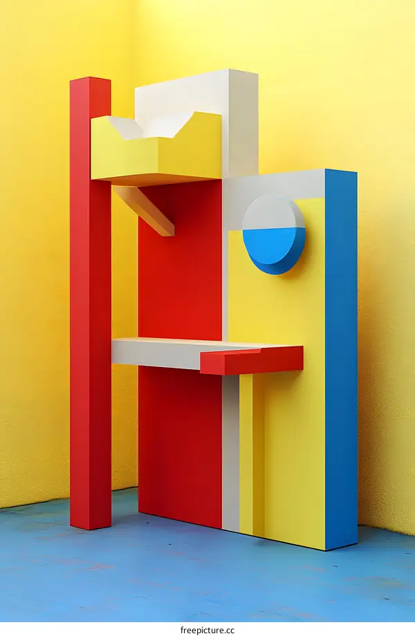 Abstract Geometric Shapes and Colors Composition