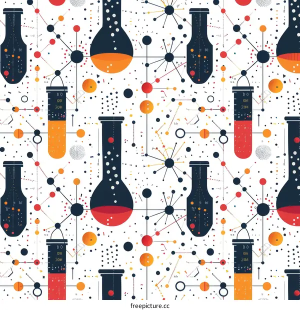 Scientific illustration of chemical compounds and molecular structures