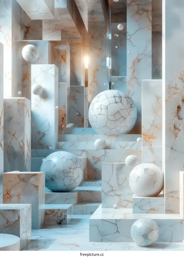 Abstract Marble Geometric Shapes