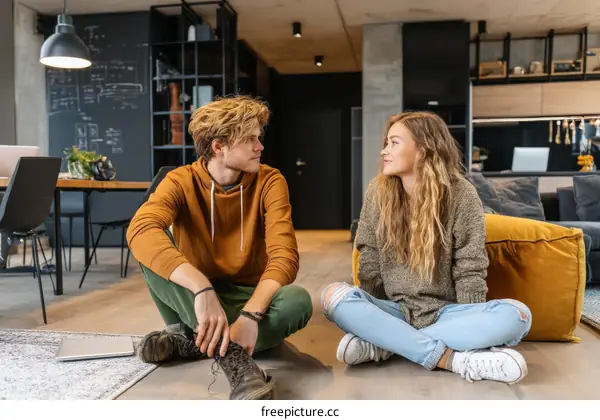 Young Couple Relaxing at Home