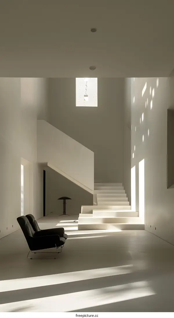 Minimalist Modern White Staircase Interior Design