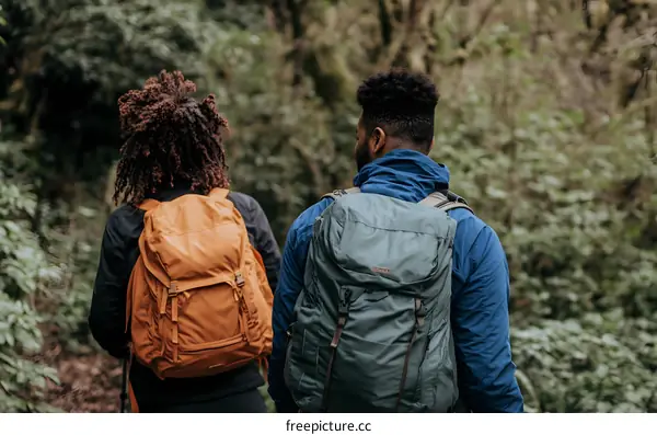 Couple Hiking in Forest