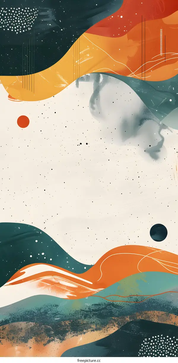 Abstract Background with Orange, Green, and Blue Colors
