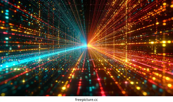 binary code tunnel technology background
