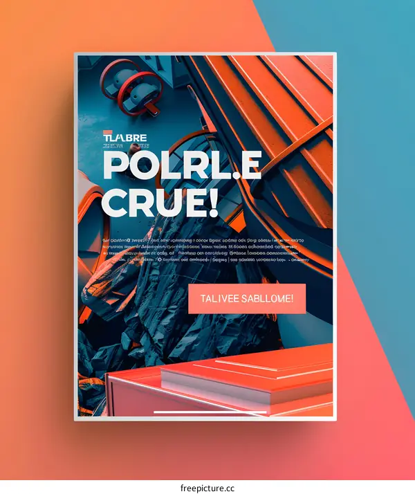 Abstract 3D Graphic Design With Red and Blue Color Palette