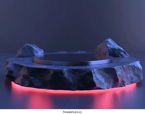 Modern Minimalist Rock Platform Display