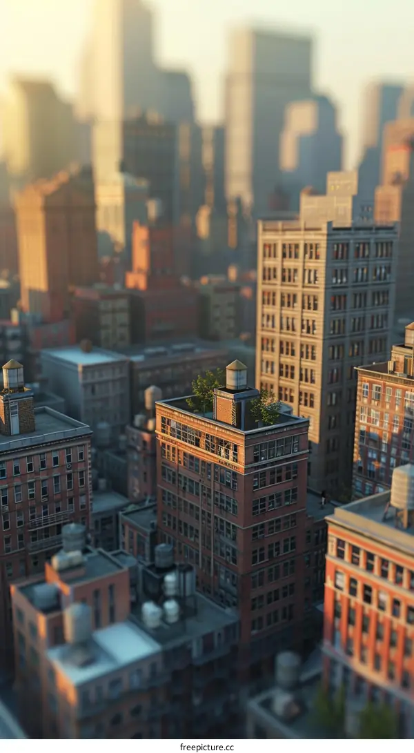 Small Building with Green Roof in a Cityscape