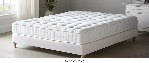 White Mattress with Wooden Legs