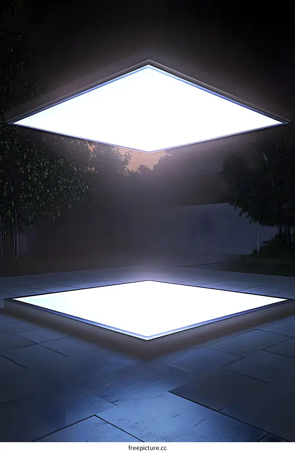 Floating Light Square in the Night