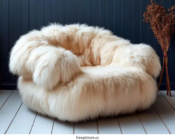 Creamy Faux Fur Armchair Interior Design