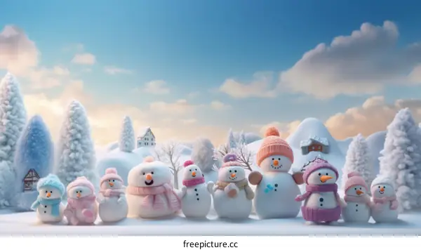 Playful Snowmen in a Winter Wonderland