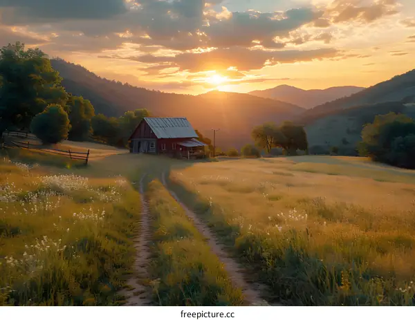 Sunset in the mountains