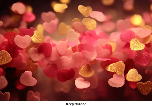Colorful Heart Confetti Background Image