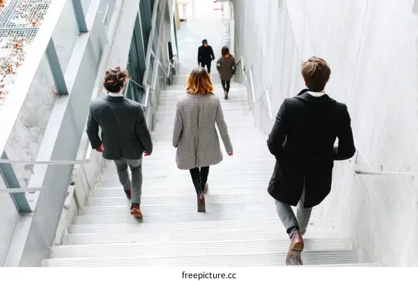 Modern City Stairway Business People