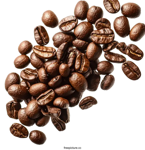 [Transparent Background PNG]Coffee Beans Falling in the Air