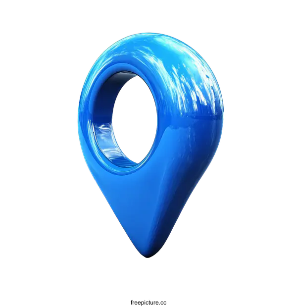 [Transparent Background PNG]3D Blue Location Marker Illustration