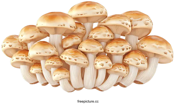 [Transparent Background PNG]Cluster of Brown Button Mushrooms