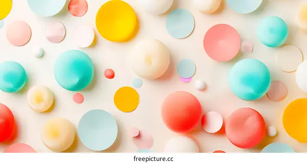 Abstract Background with Colorful Circles and Spheres