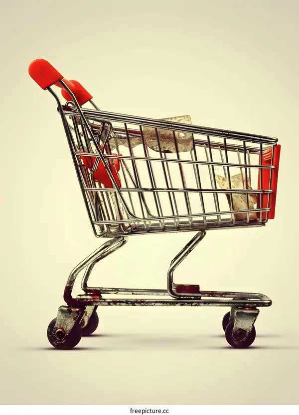 Shopping Cart Isolated on White Background