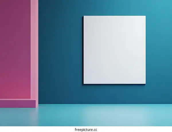 Minimalist Empty Room Interior Design Mockup with White Canvas