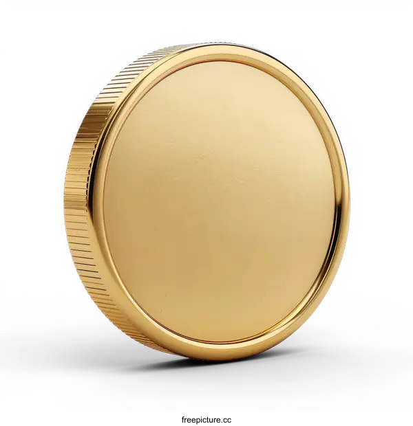 [Transparent Background PNG]Gold Coin Blank 3D Model