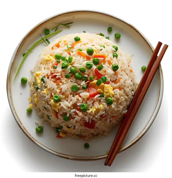 Fried rice with vegetables and egg