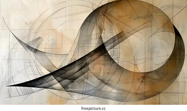 Abstract Geometric Shapes in Brown and Black