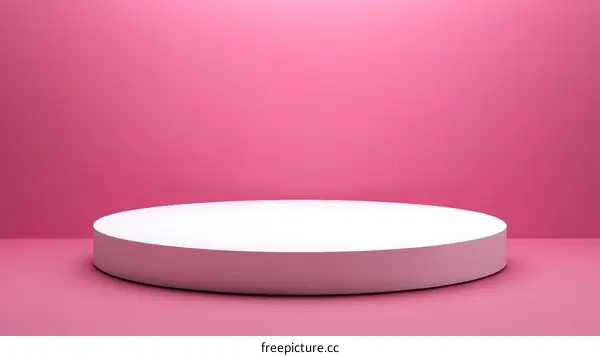 Pink Background Minimalist White Podium