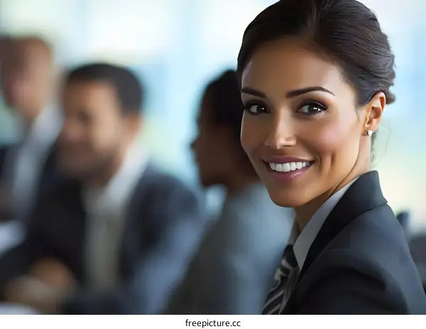 Smiling Businesswoman In A Meeting