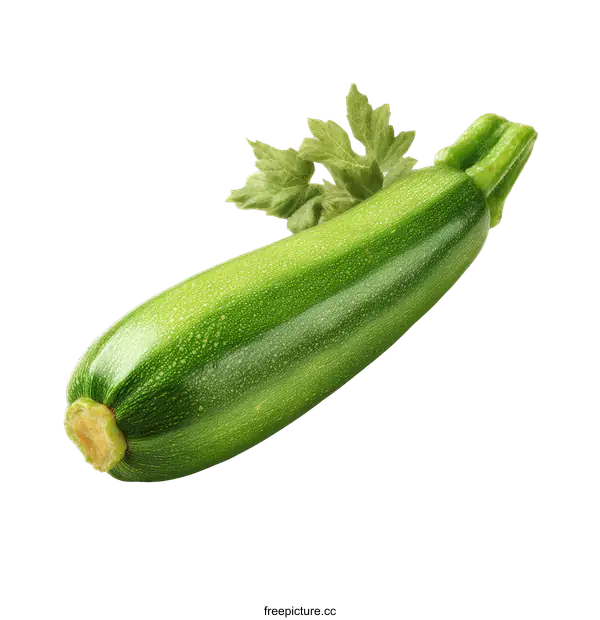 [Transparent Background PNG]Fresh Green Zucchini Vegetable Studio Shot