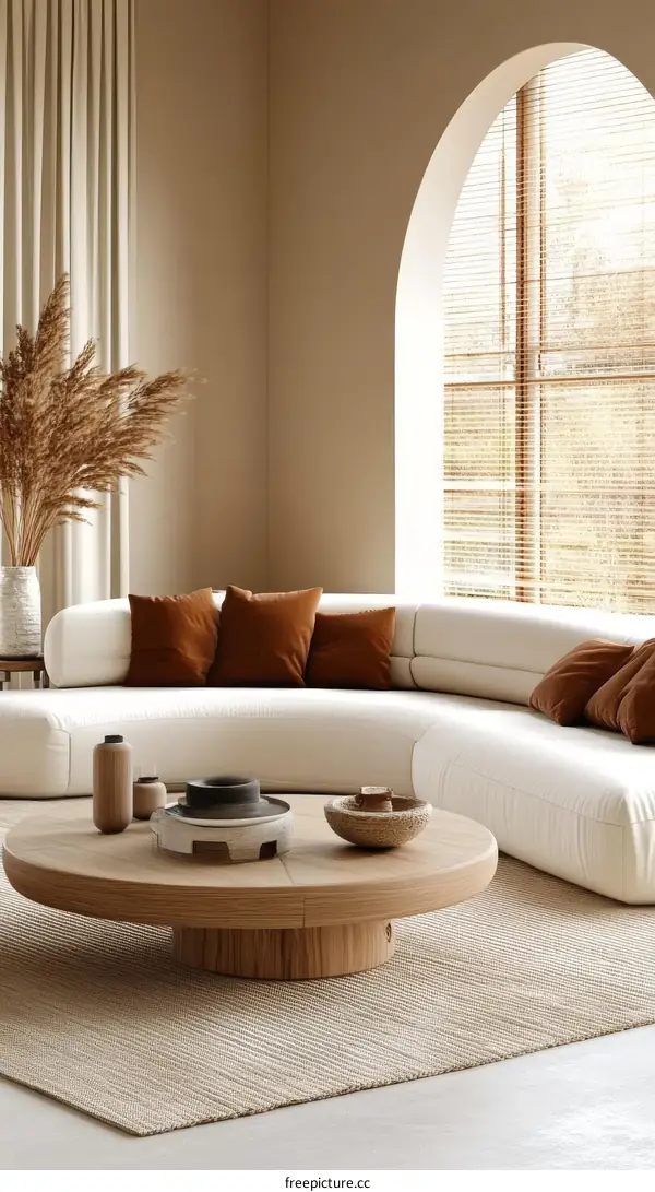 Modern Beige Living Room Interior Design