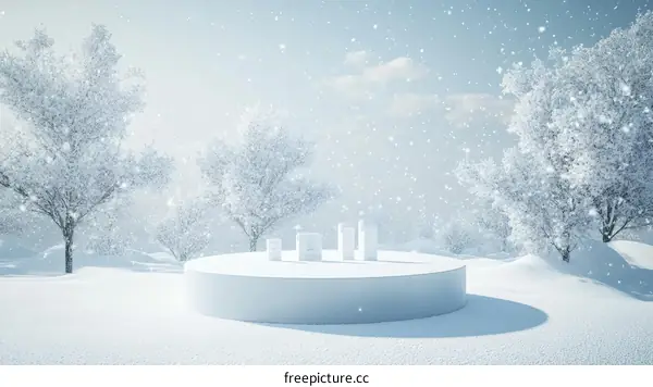 Winter Snowy Scene Product Display