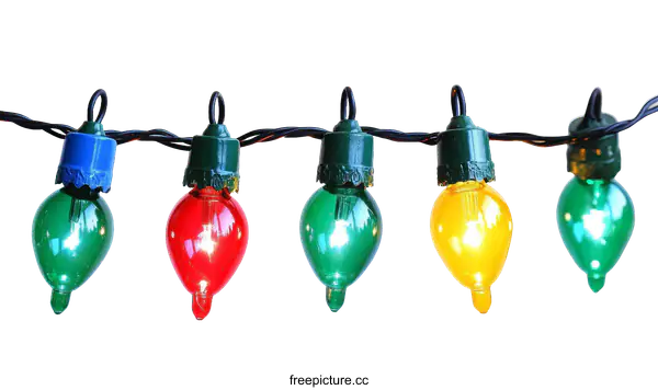 [Transparent Background PNG]Colorful Christmas String Lights