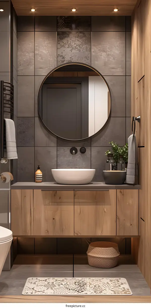 Modern and minimalist bathroom