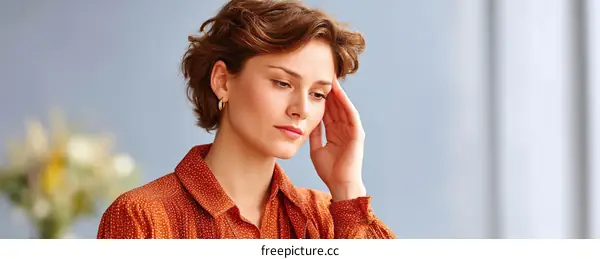 Woman with a Headache Portrait Close Up