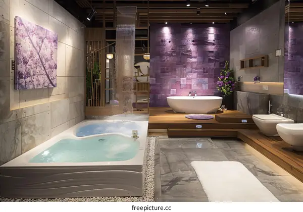 Modern Luxury Bathroom Design with Spa Tubs