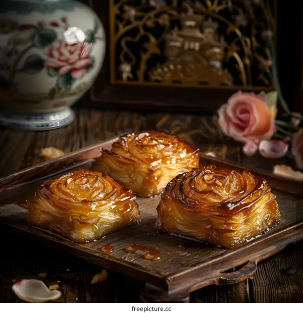 Delicious Pastry in the Shape of a Rose