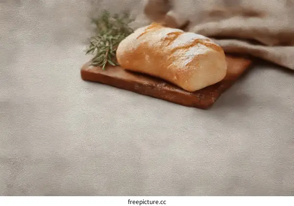 A Loaf of Freshly Baked Bread on a Wooden Cutting Board
