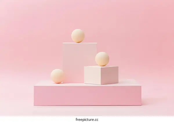 Abstract Pastel Pink Geometric Display