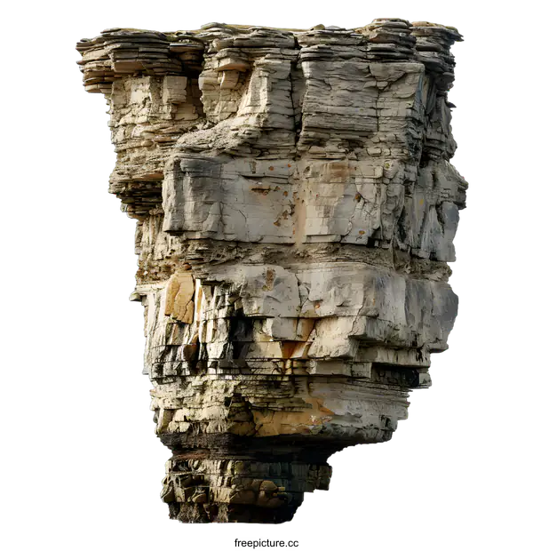 [Transparent Background PNG]Layered Cliff Isolated On White Background